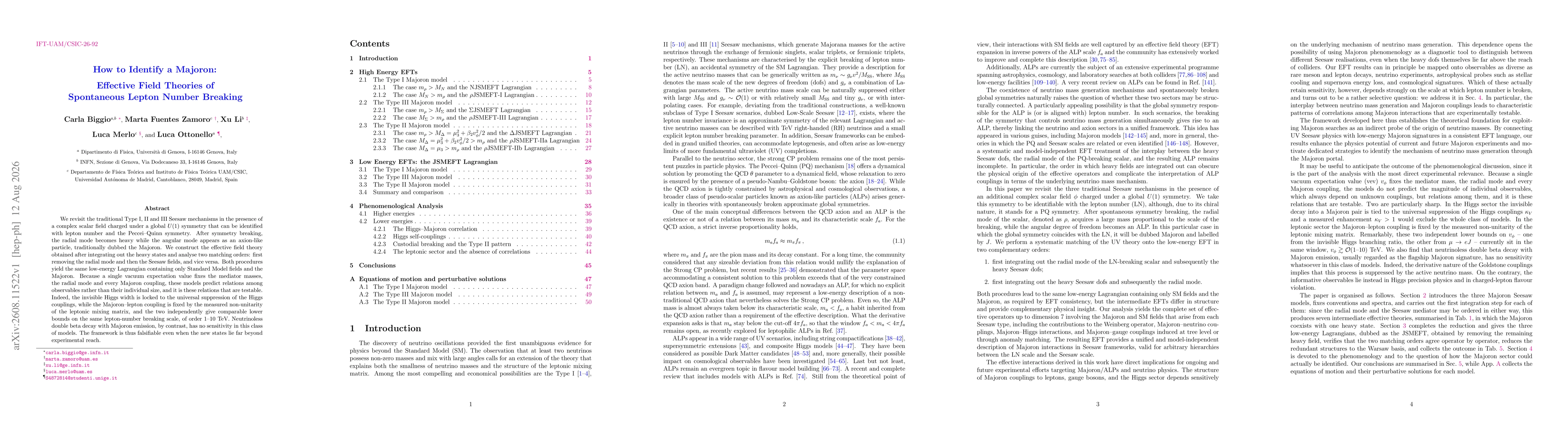 Thumbnail for How to Identify a Majoron: Effective Field Theories of Spontaneous Lepton Number Breaking