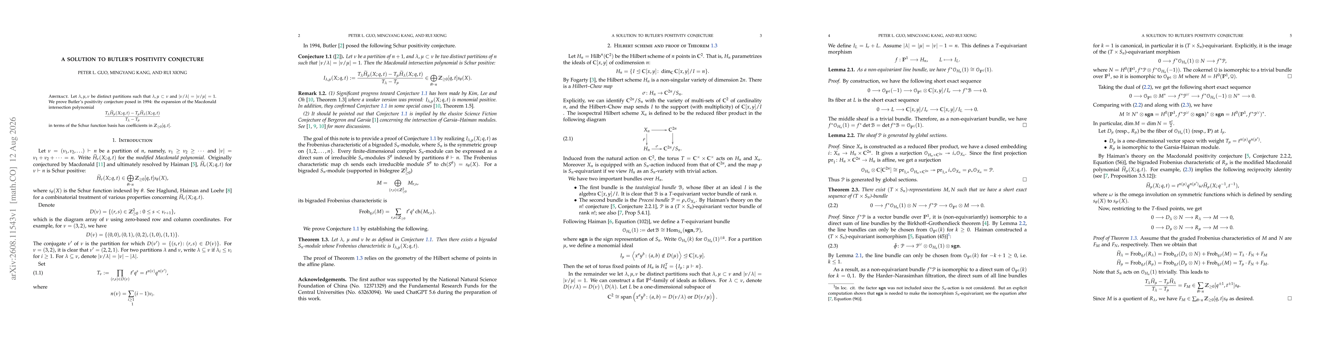Thumbnail for A solution to Butler's positivity conjecture