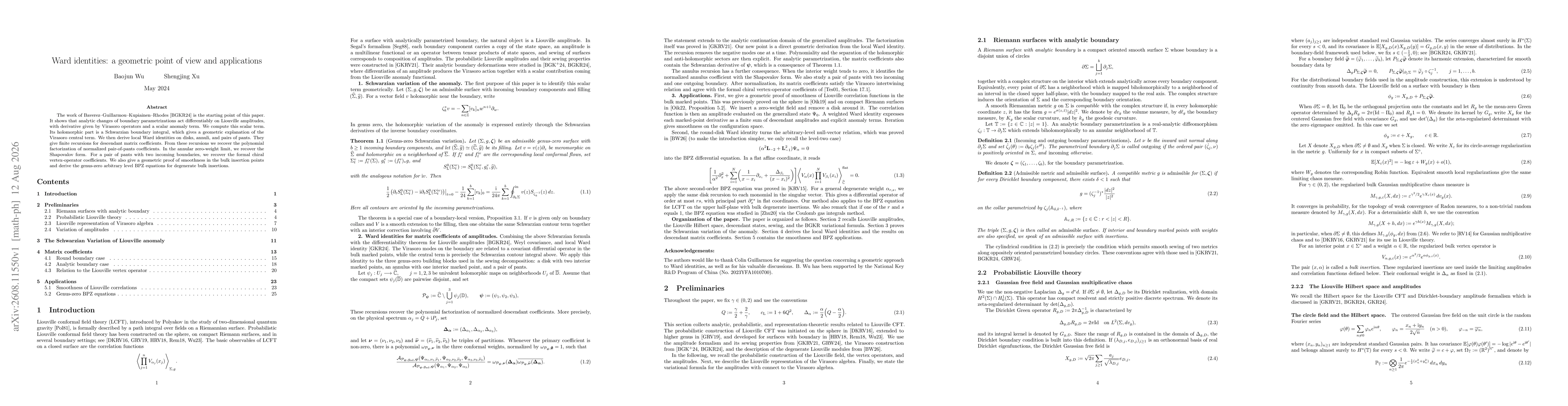 Thumbnail for Ward identities: a geometric point of view and applications