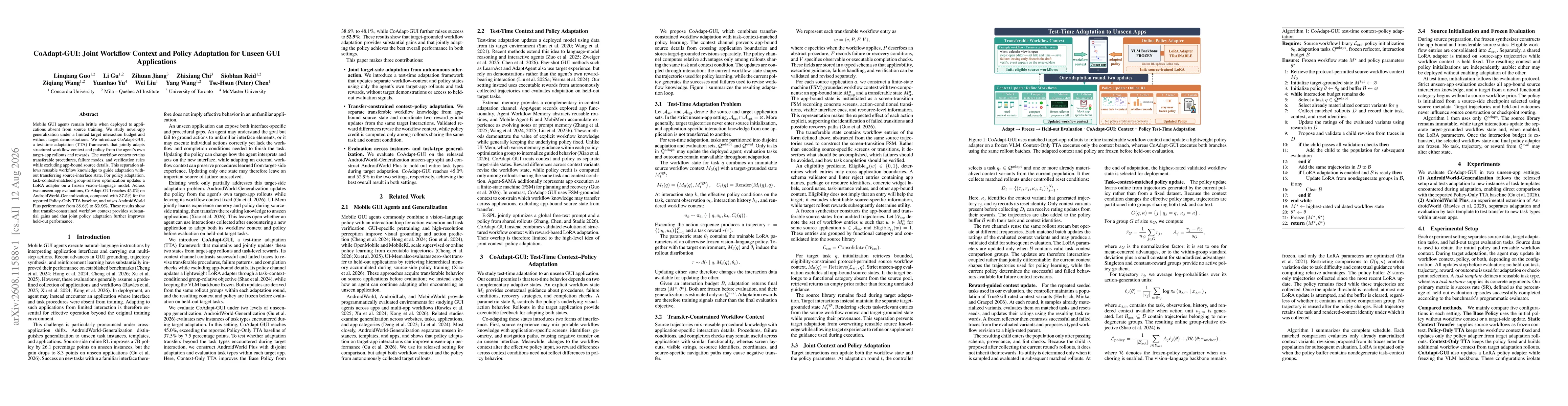Thumbnail for CoAdapt-GUI: Joint Workflow Context and Policy Adaptation for Unseen GUI Applications