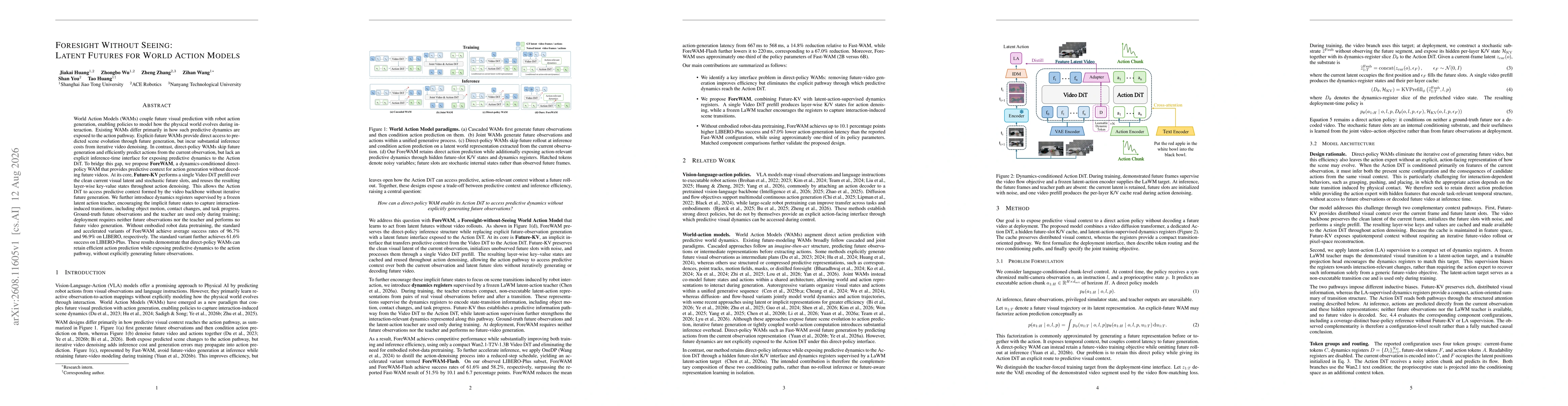 Thumbnail for Foresight Without Seeing: Latent Futures for World Action Models