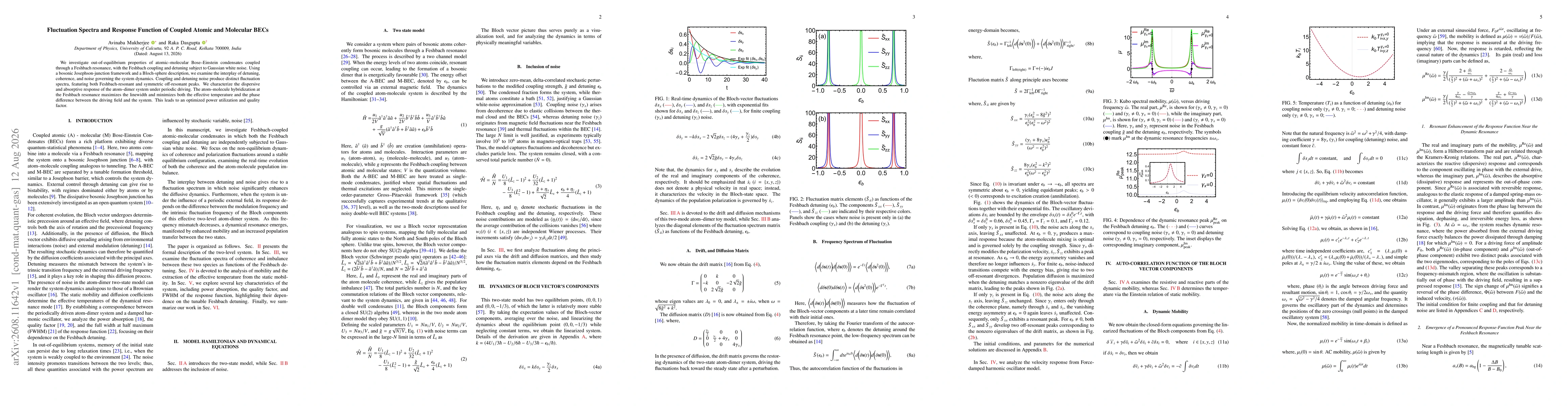 Thumbnail for Fluctuation Spectra and Response Function of Coupled Atomic and Molecular BECs