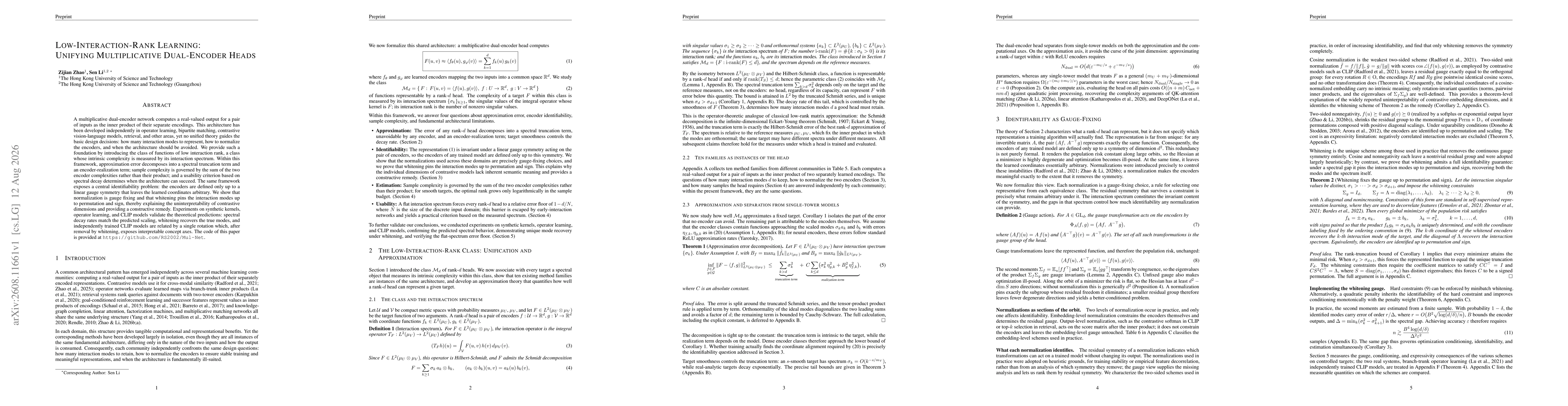 Thumbnail for Low-Interaction-Rank Learning: Unifying Multiplicative Dual-Encoder Heads