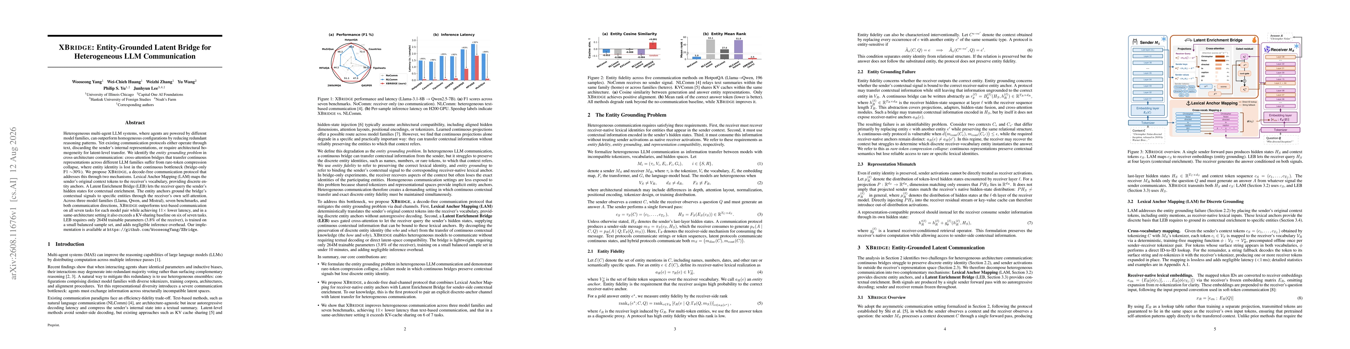 Thumbnail for XBridge: Entity-Grounded Latent Bridge for Heterogeneous LLM Communication