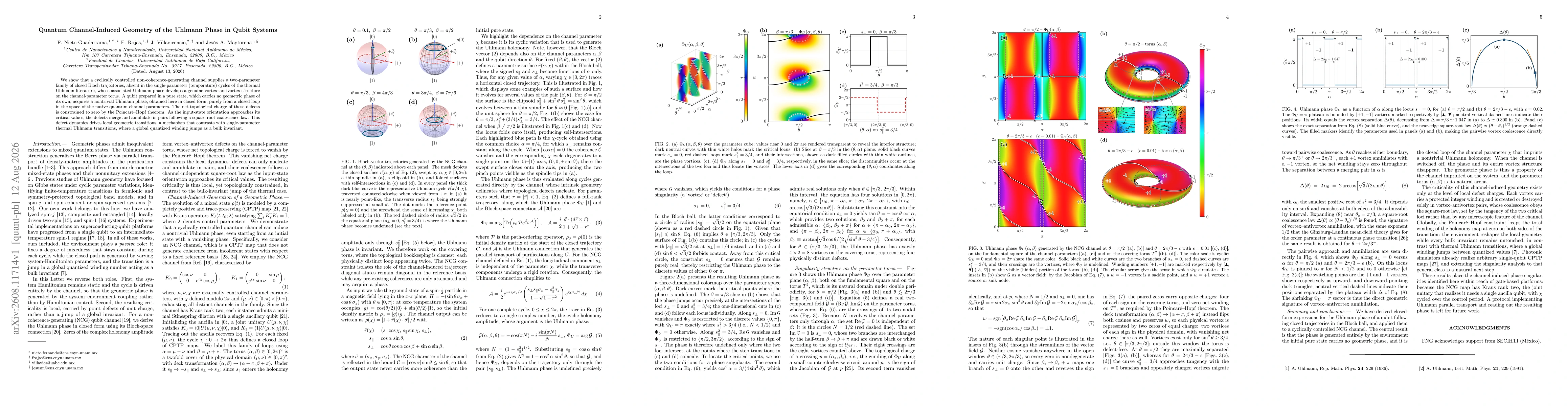 Thumbnail for Quantum Channel-Induced Geometry of the Uhlmann Phase in Qubit Systems