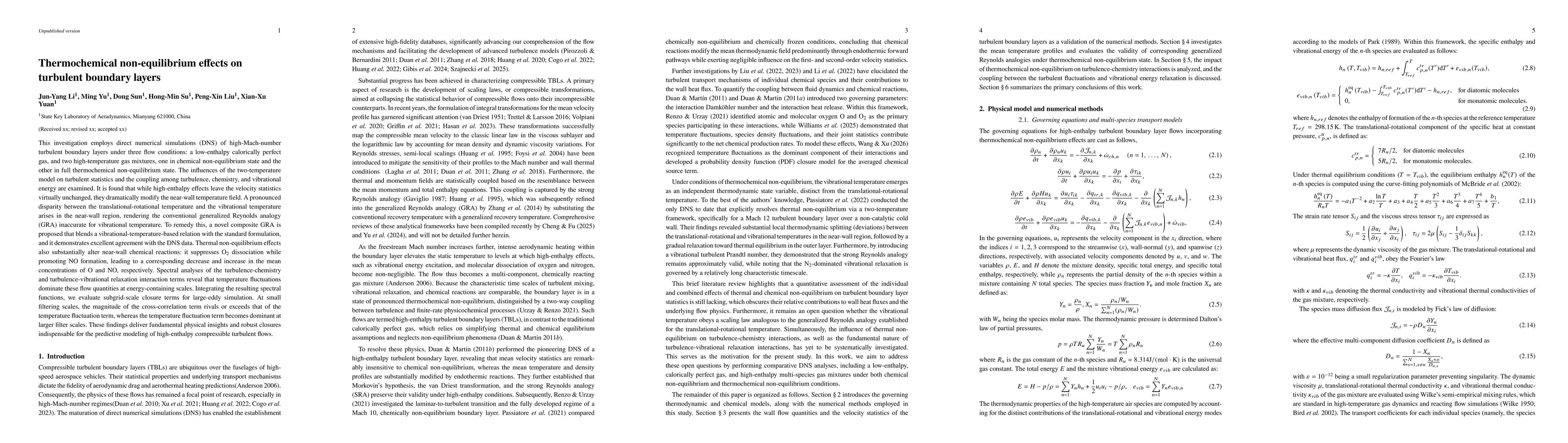 Thumbnail for Thermochemical non-equilibrium effects on turbulent boundary layers
