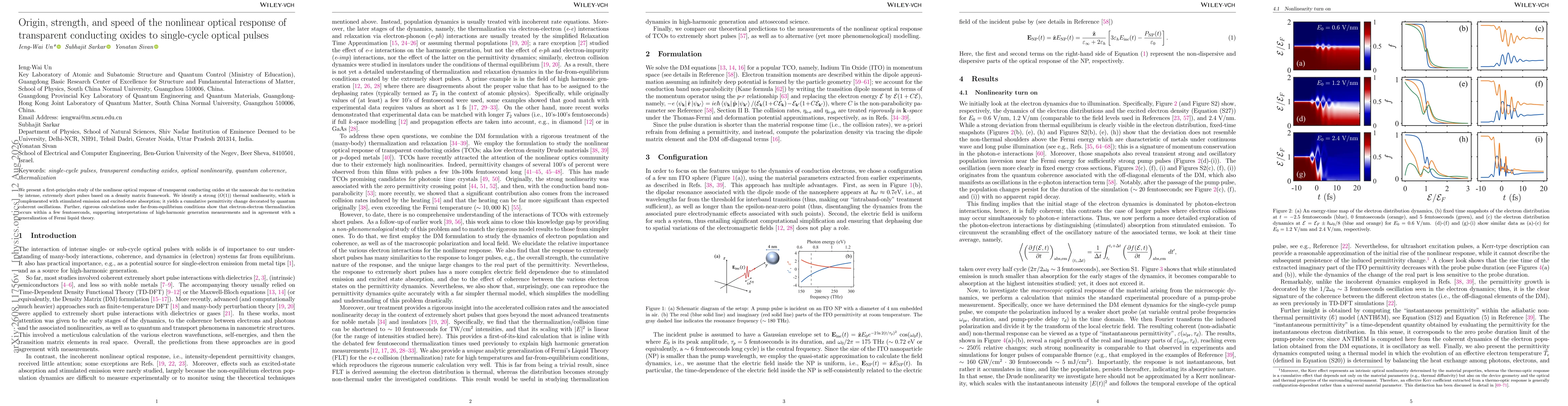 Thumbnail for Single-Cycle Pulses, Transparent Conducting Oxides, Optical Nonlinearity, Quantum Coherence, Thermalization