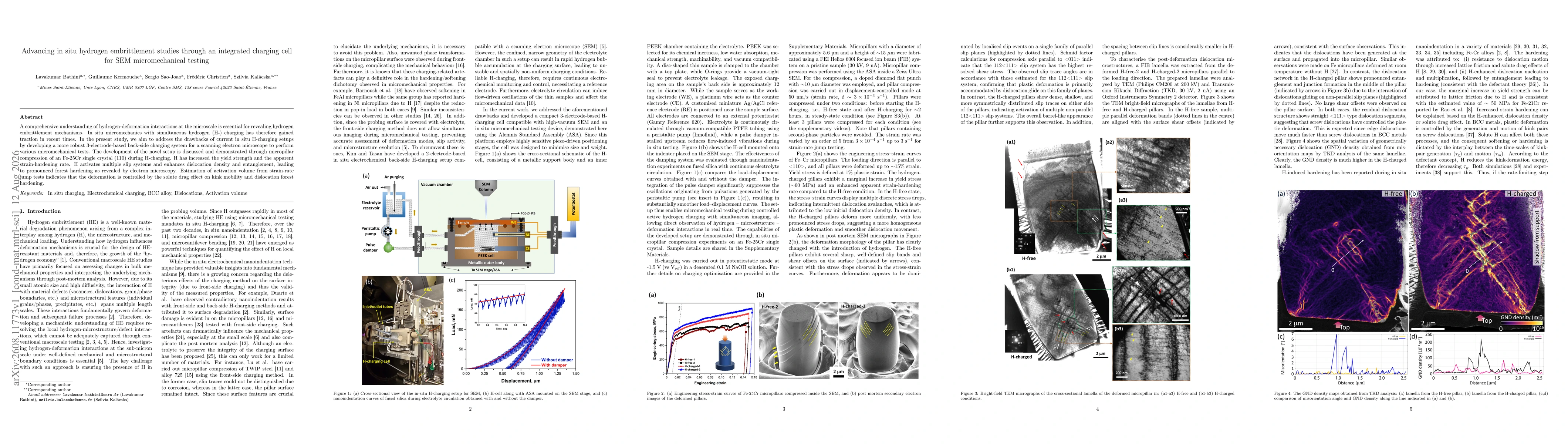 Thumbnail for Advancing in situ hydrogen embrittlement studies through an integrated charging cell for SEM micromechanical testing