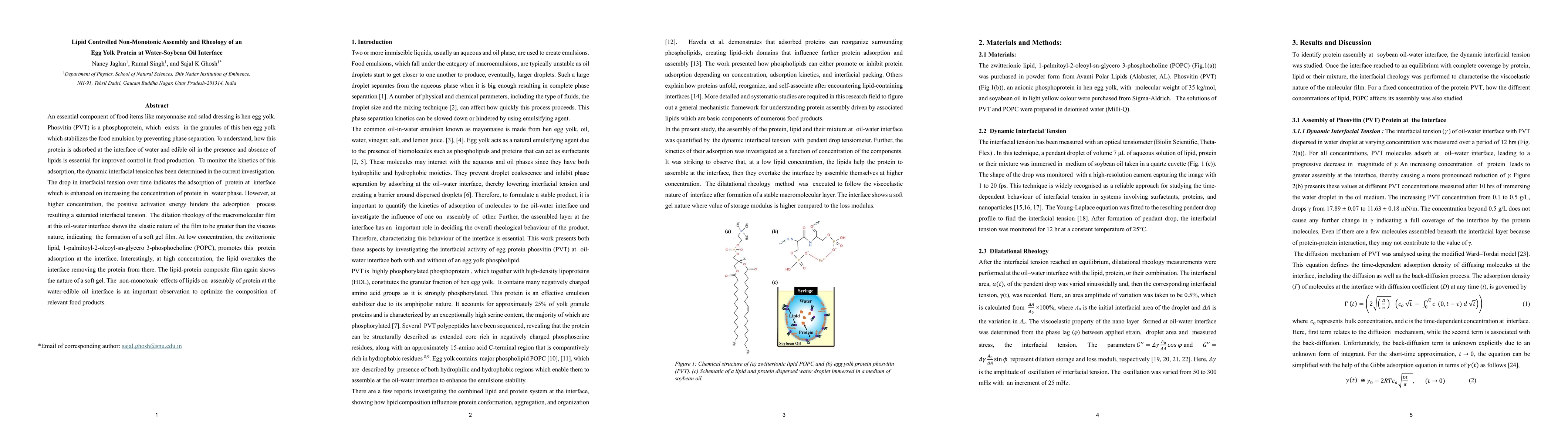 Thumbnail for Lipid Controlled Non-Monotonic Assembly and Rheology of an Egg Yolk Protein at Water-Soybean Oil Interface