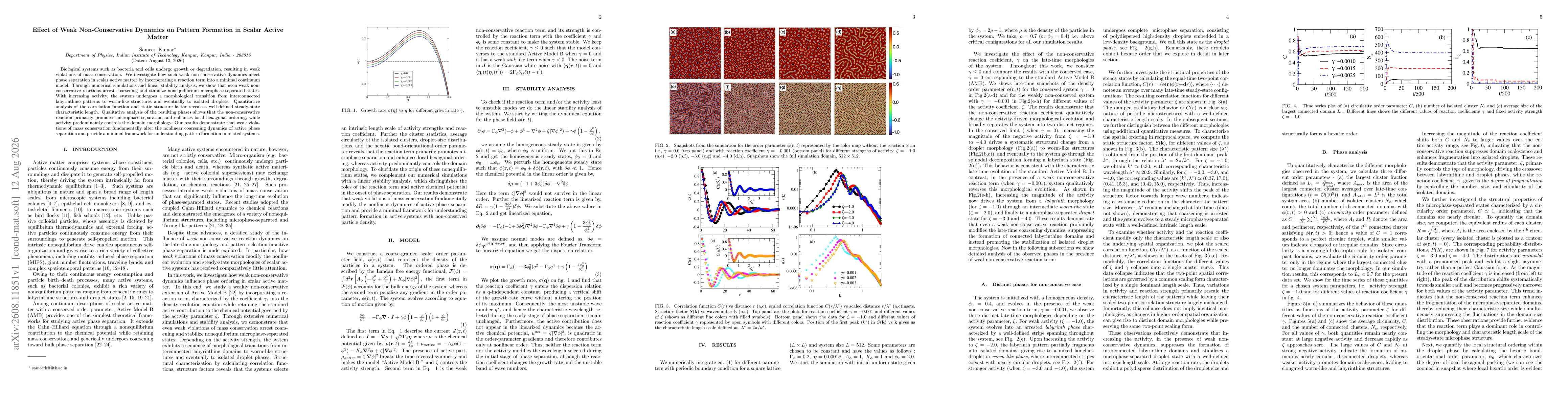 Thumbnail for Effect of Weak Non-Conservative Dynamics on Pattern Formation in Scalar Active Matter