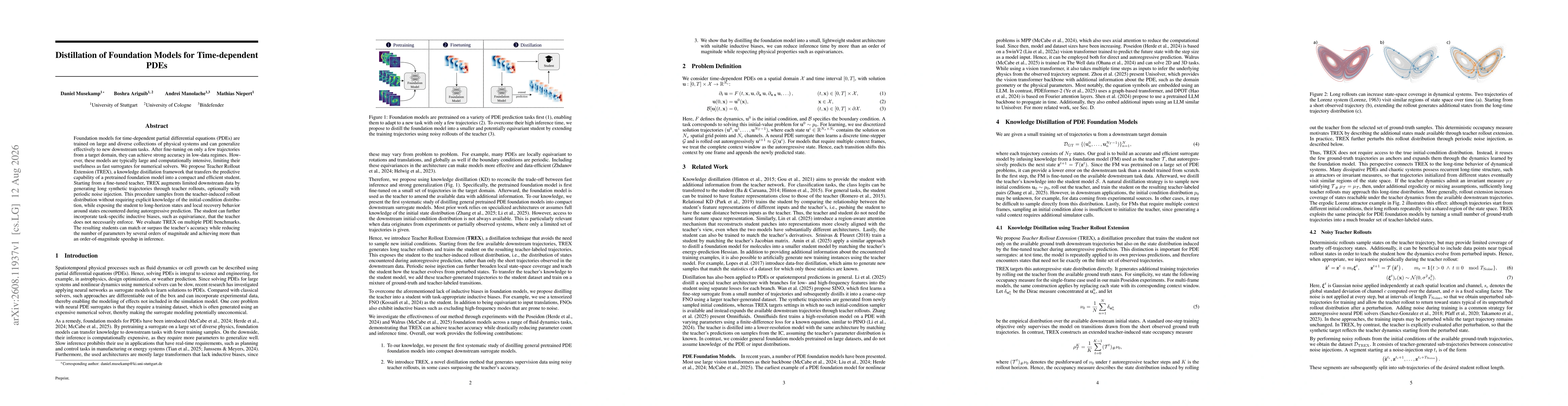 Thumbnail for Distillation of Foundation Models for Time-dependent PDEs