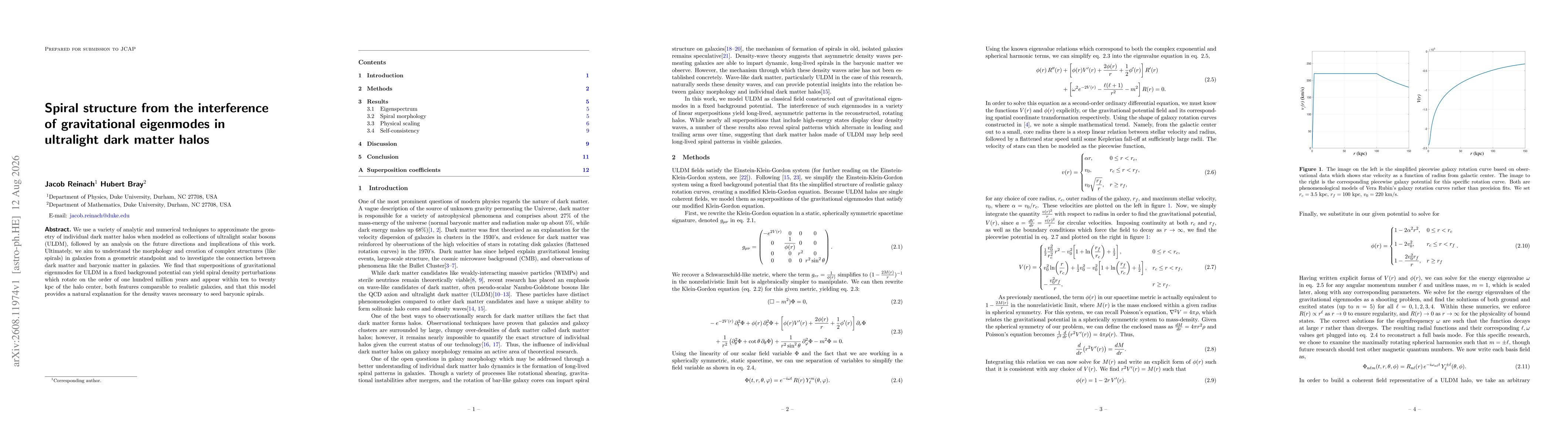 Thumbnail for Spiral structure from the interference of gravitational eigenmodes in ultralight dark matter halos