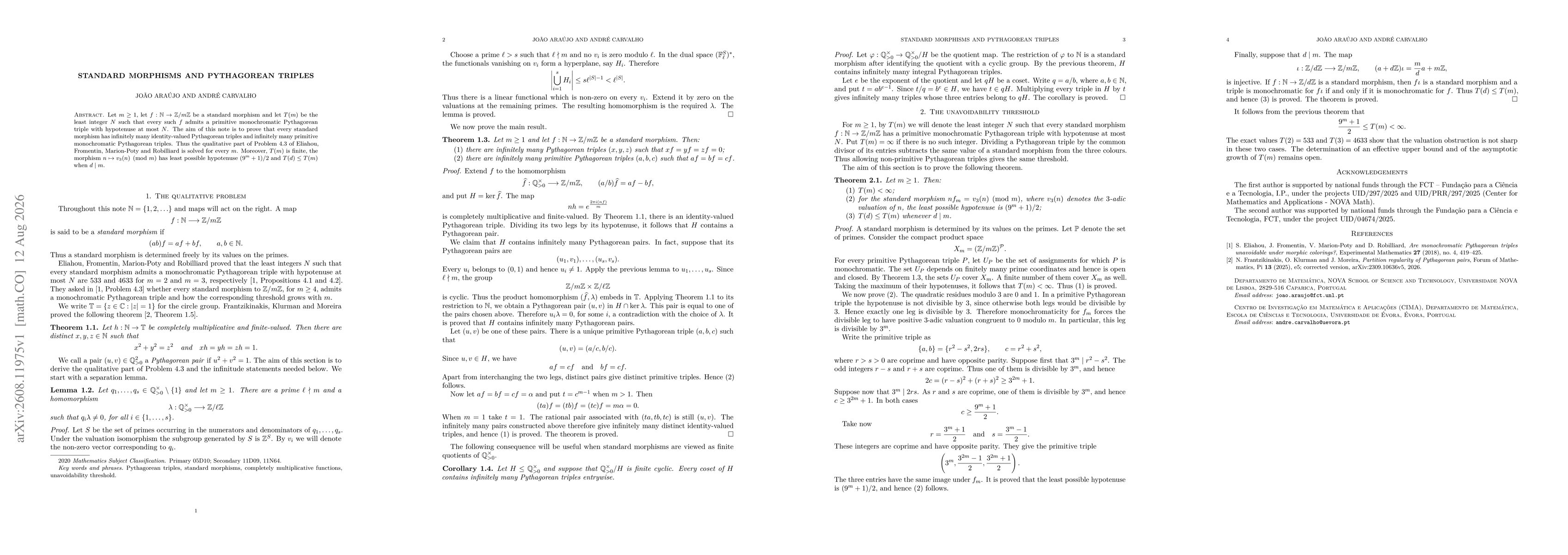 Thumbnail for Standard morphisms and Pythagorean triples