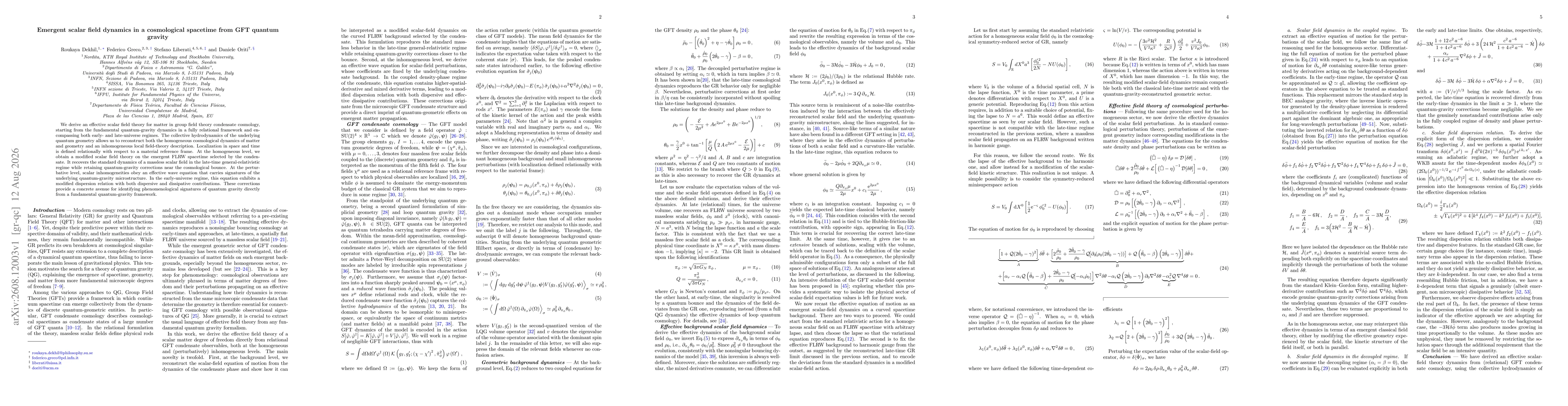 Thumbnail for Emergent scalar field dynamics in a cosmological spacetime from GFT quantum gravity