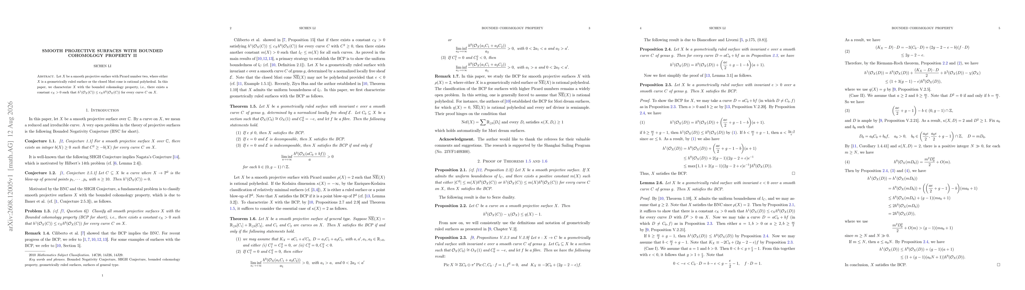 Thumbnail for Smooth projective surfaces with bounded cohomology property II