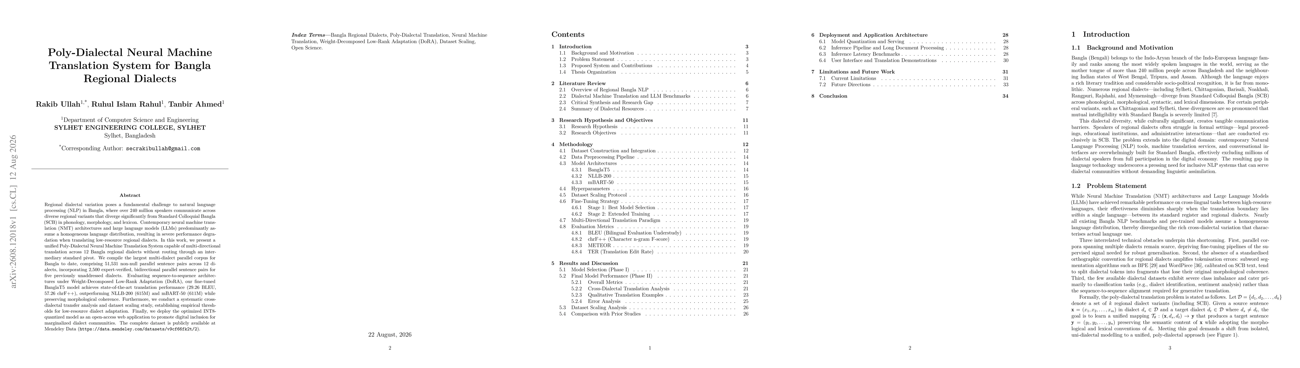 Thumbnail for Poly-Dialectal Neural Machine Translation System for Bangla Regional Dialects