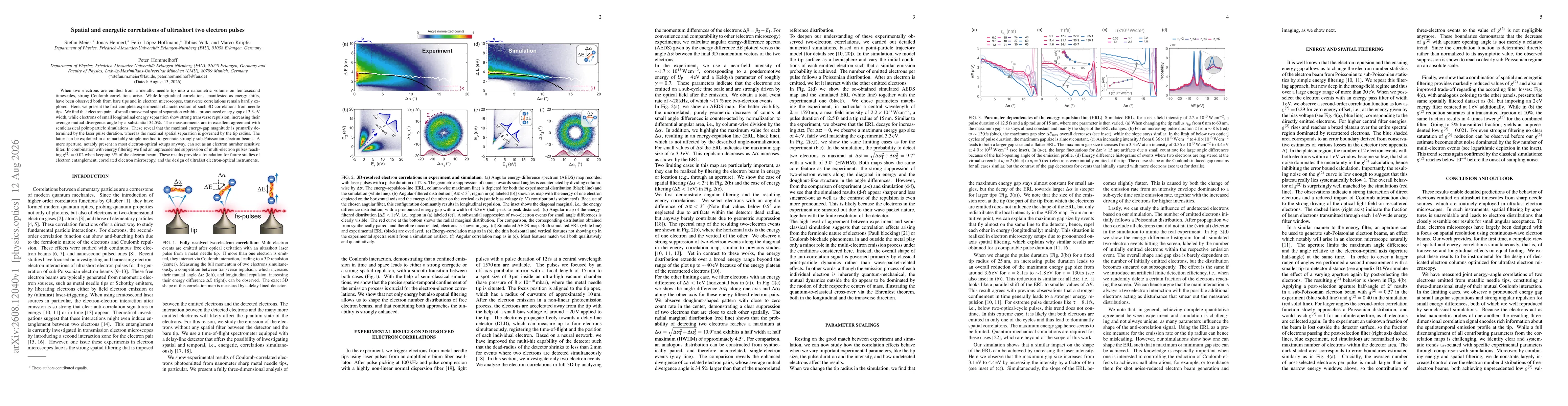Thumbnail for Spatial and energetic correlations of ultrashort two electron pulses