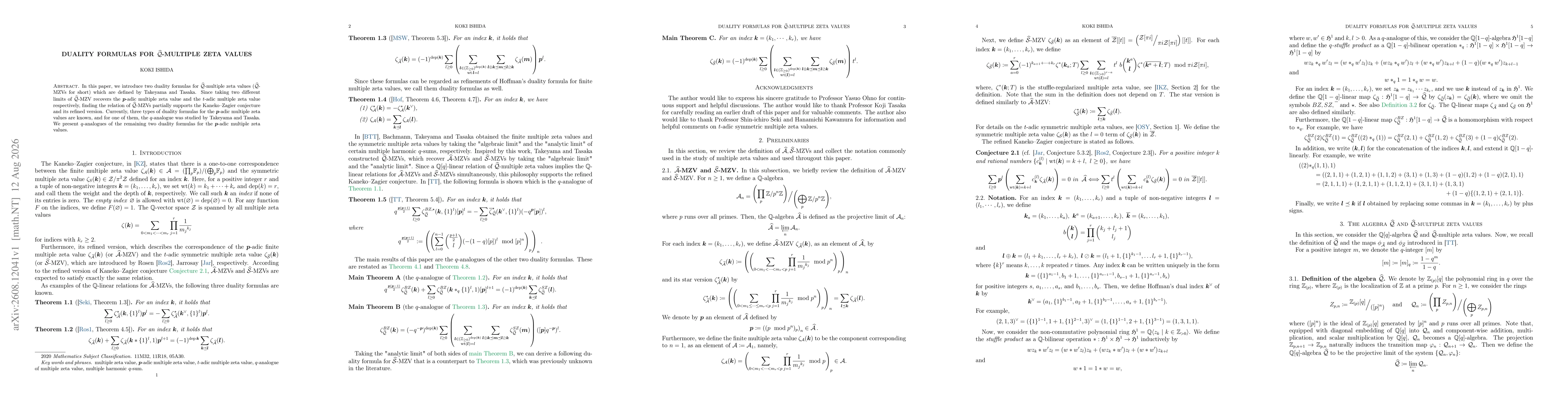 Thumbnail for Duality formulas for $\widehat{\mathcal{Q}}$-multiple zeta values