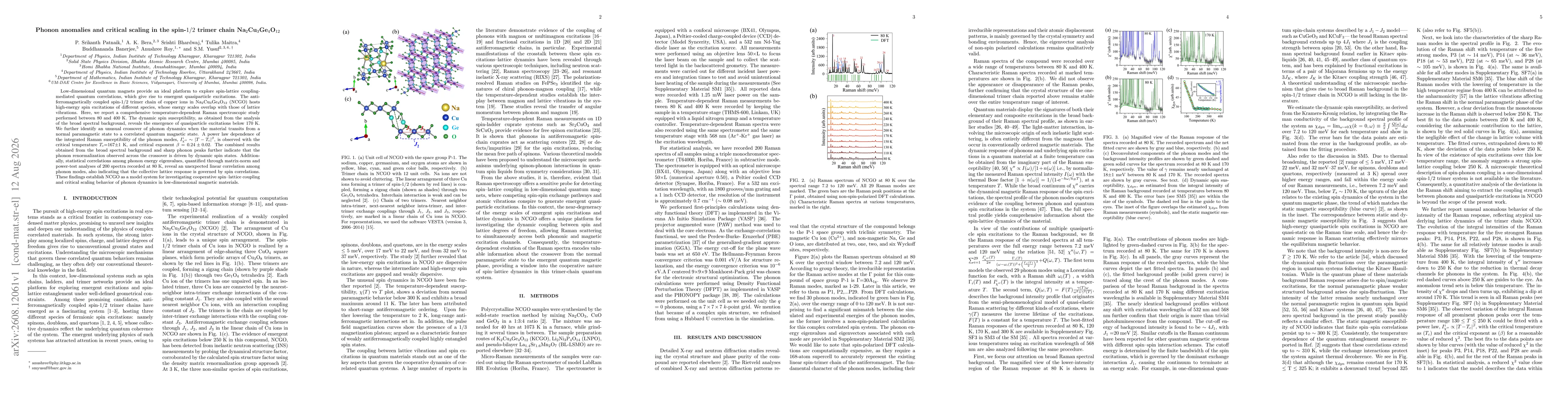Thumbnail for Phonon anomalies and critical scaling in the spin-$1/2$ trimer chain Na$_2$Cu$_3$Ge$_4$O$_{12}$