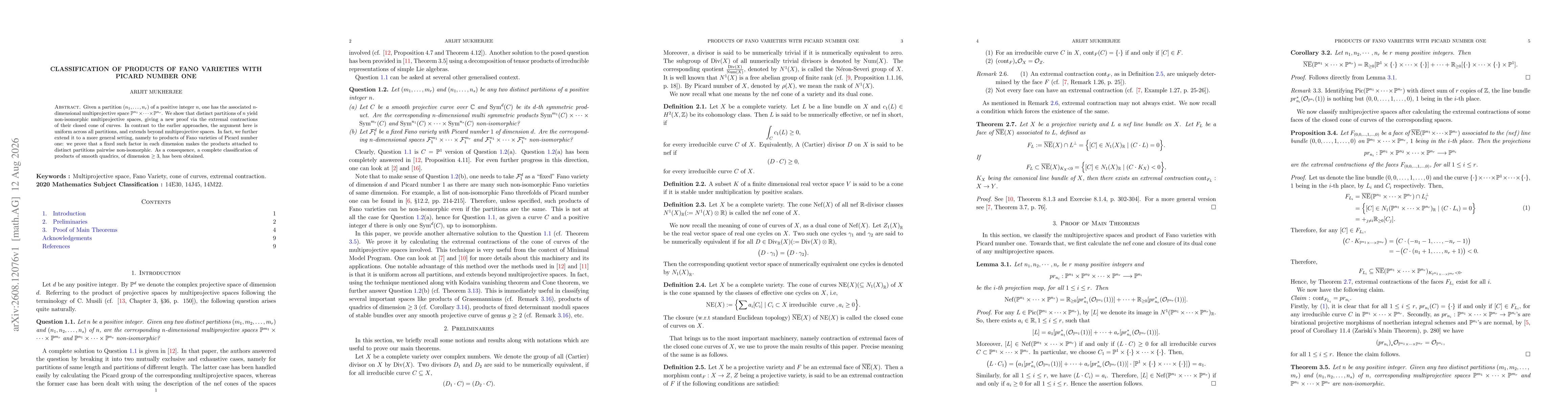 Thumbnail for Classification of products of Fano varieties with Picard number one