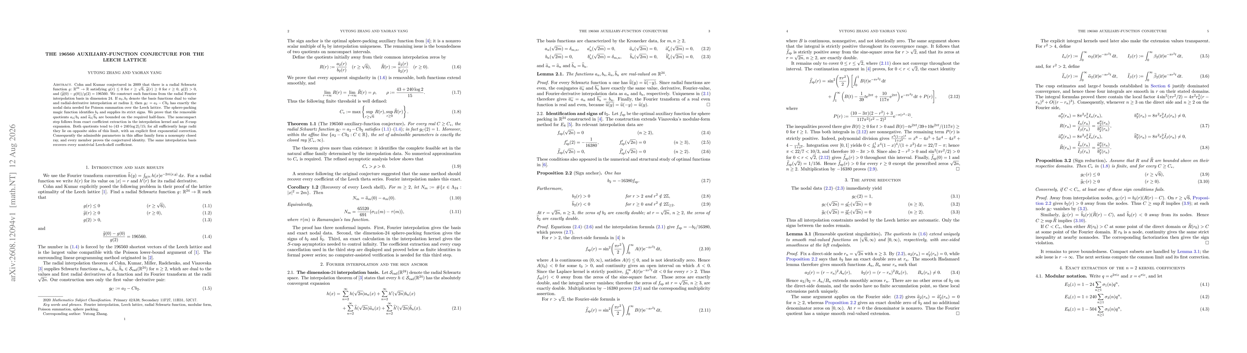 Thumbnail for The 196560 auxiliary-function conjecture for the Leech lattice