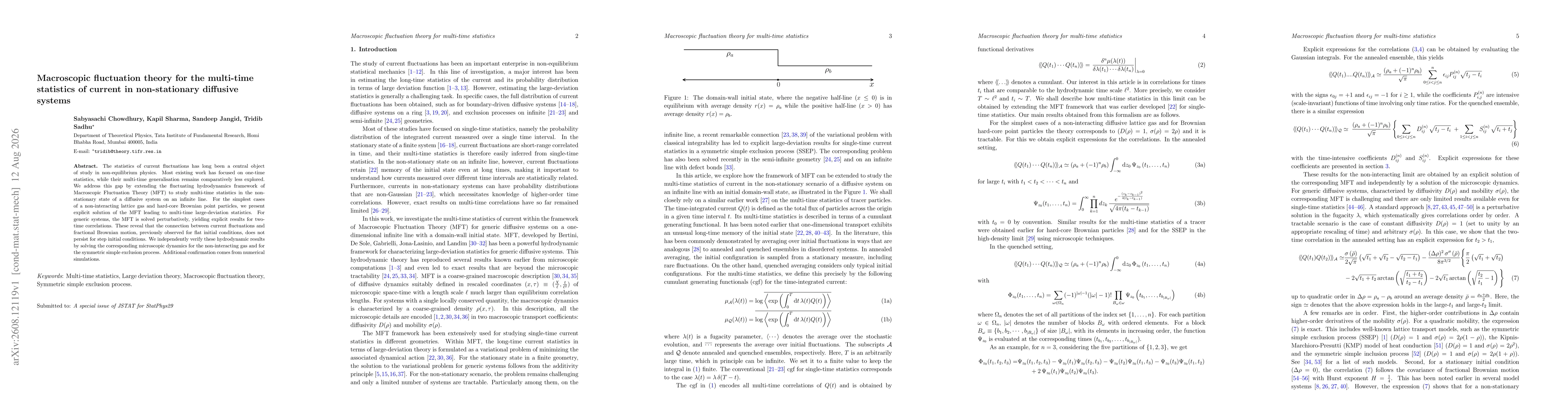 Thumbnail for Macroscopic fluctuation theory for the multi-time statistics of current in non-stationary diffusive systems