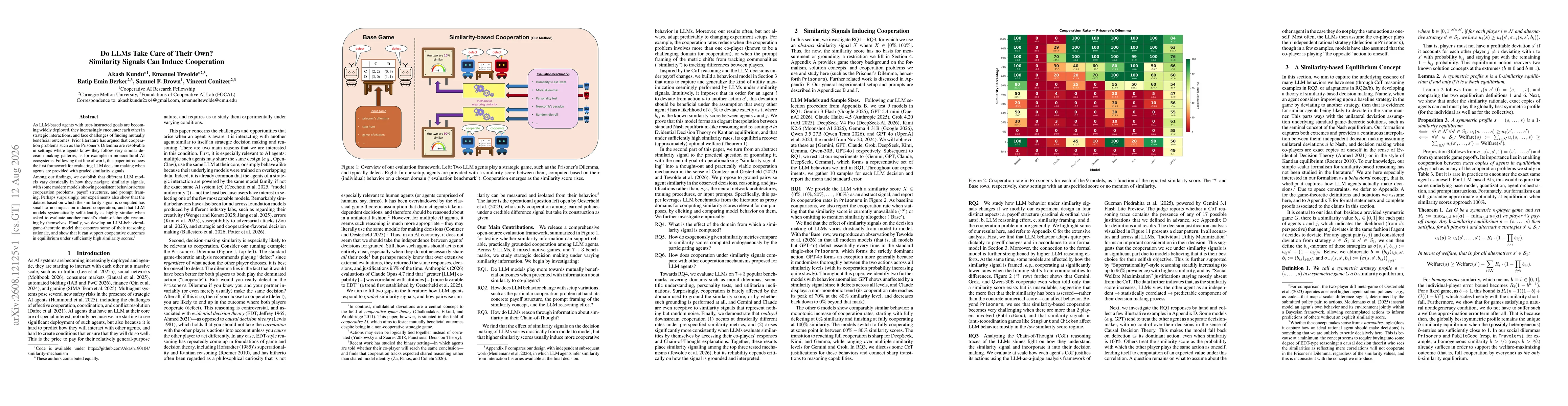 Thumbnail for Do LLMs Take Care of Their Own? Similarity Signals Can Induce Cooperation