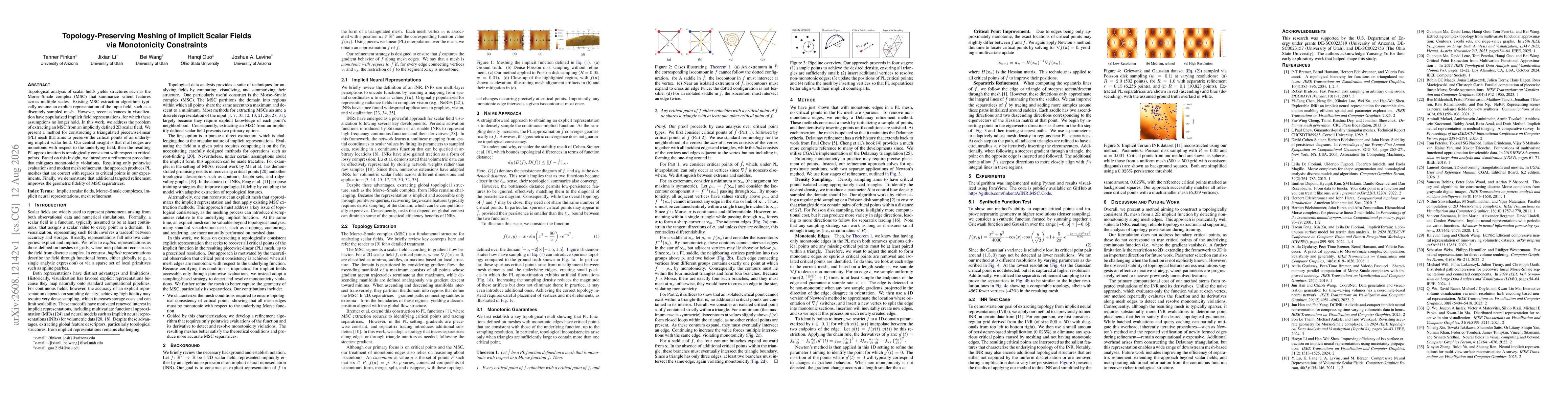 Thumbnail for Topology-Preserving Meshing of Implicit Scalar Fields via Monotonicity Constraints