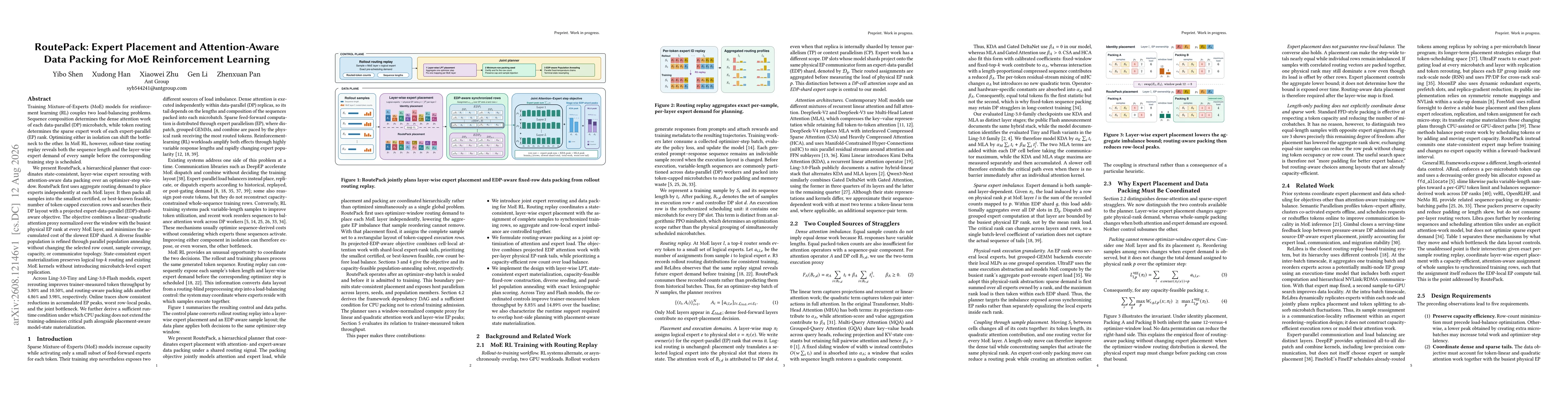 Thumbnail for RoutePack: Expert Placement and Attention-Aware Data Packing for MoE Reinforcement Learning