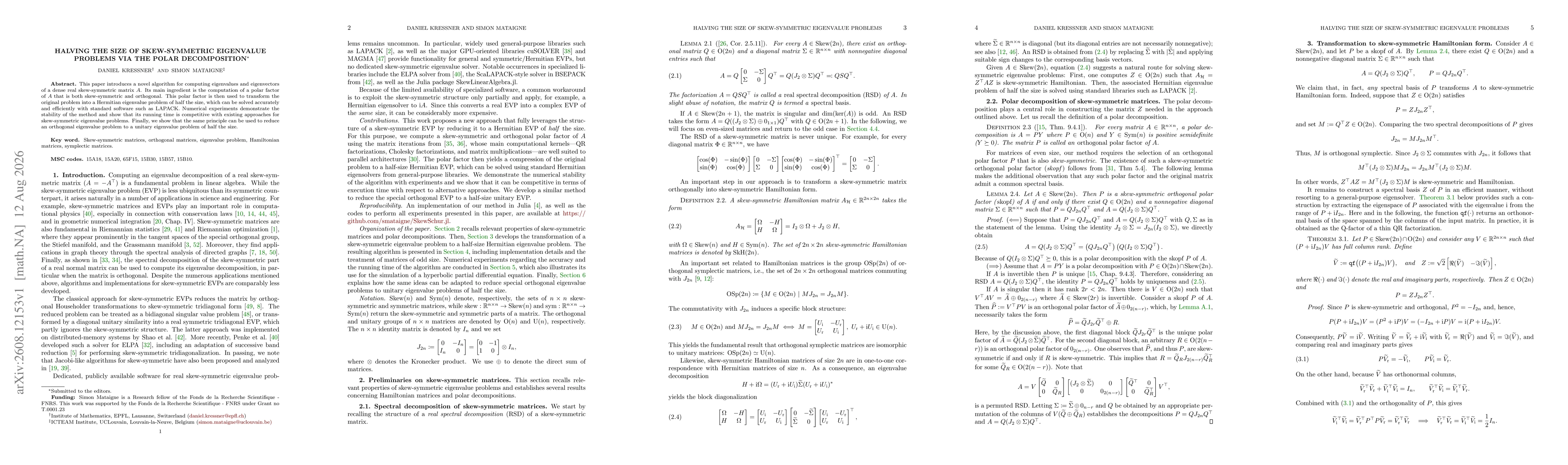 Thumbnail for Halving the size of skew-symmetric eigenvalue problems via the polar decomposition