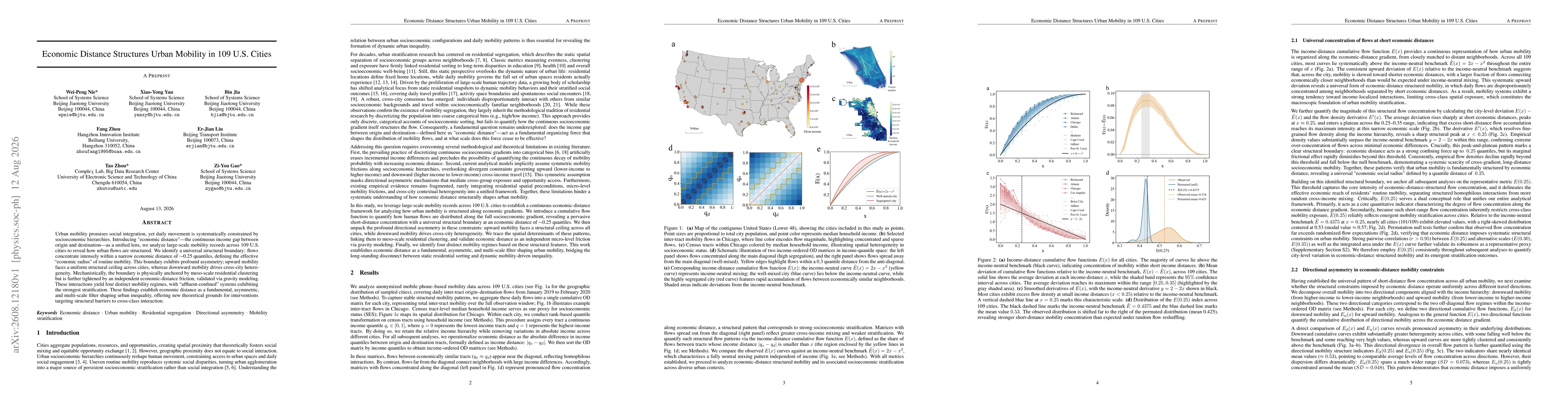 Thumbnail for Economic Distance Structures Urban Mobility in 109 U.S. Cities