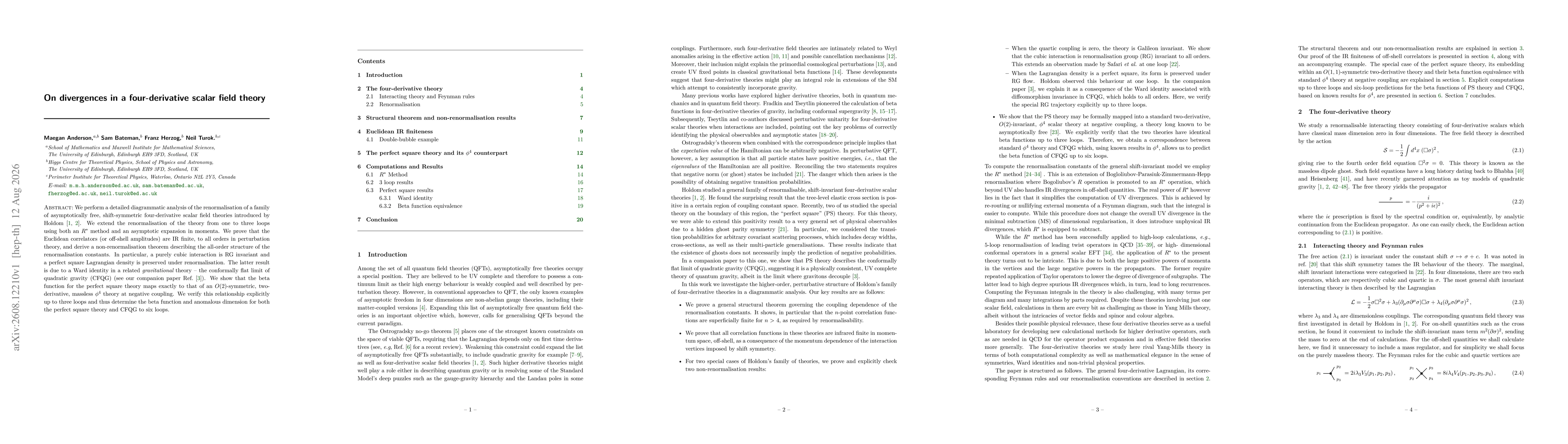 Thumbnail for On divergences in a four-derivative scalar field theory