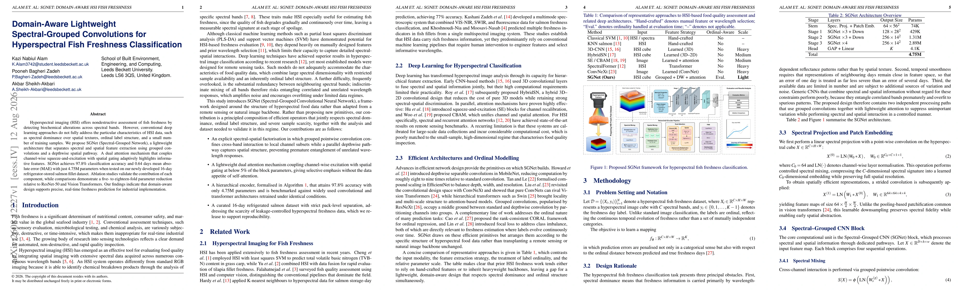 Thumbnail for Domain-Aware Lightweight Spectral-Grouped Convolutions for Hyperspectral Fish Freshness Classification