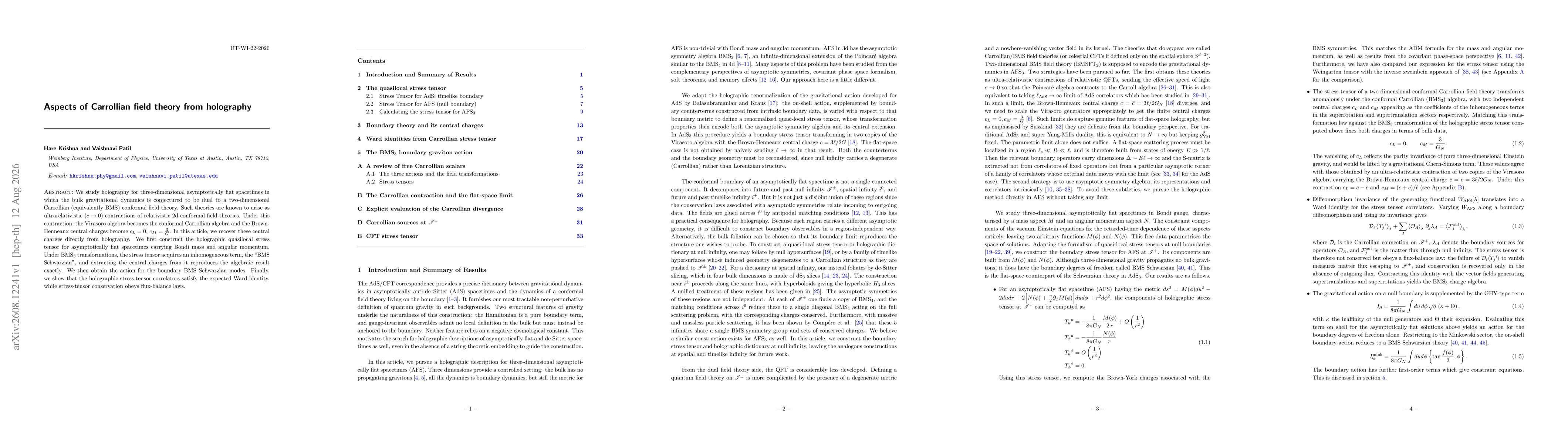 Thumbnail for Aspects of Carrollian field theory from holography