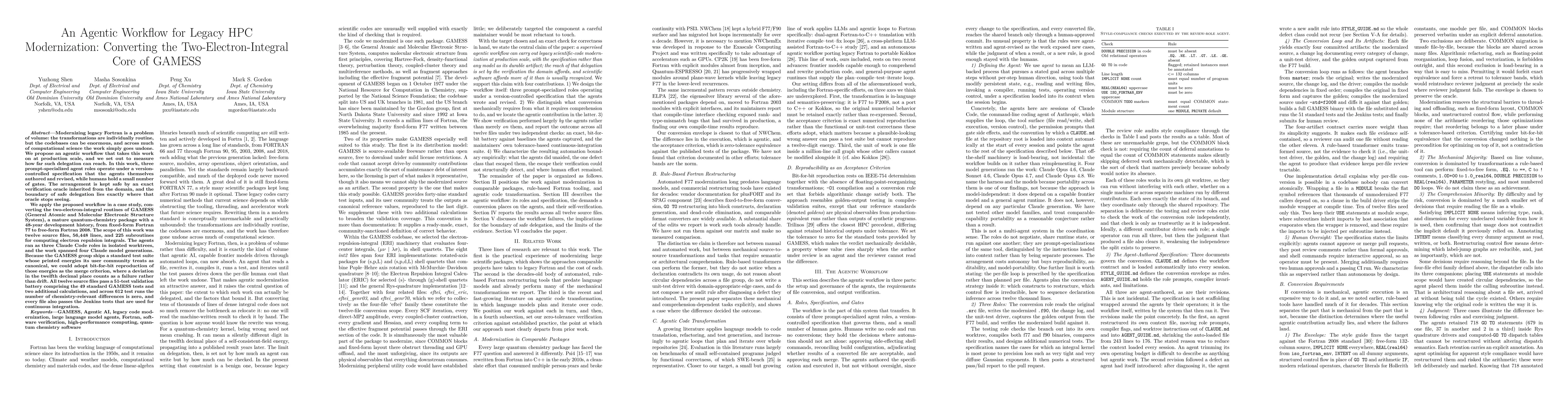 Thumbnail for An Agentic Workflow for Legacy HPC Modernization: Converting the Two-Electron-Integral Core of GAMESS