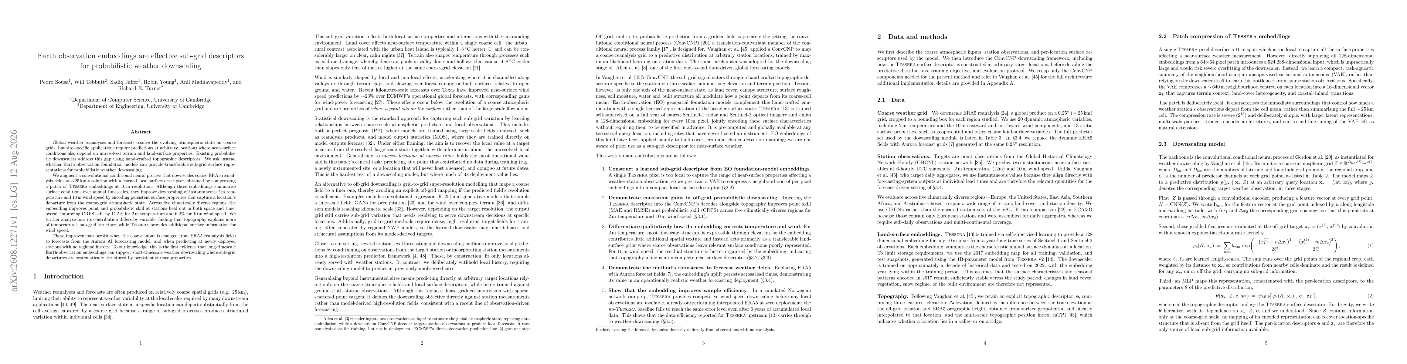 Thumbnail for Earth observation embeddings are effective sub-grid descriptors for probabilistic weather downscaling
