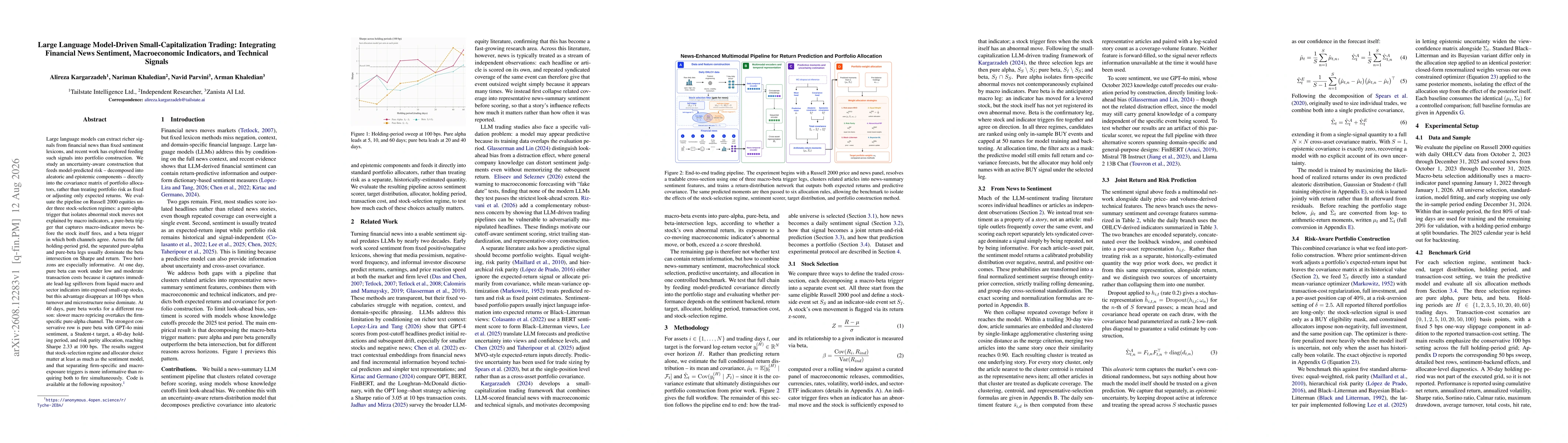 Thumbnail for Large Language Model-Driven Small-Capitalization Trading: Integrating Financial News Sentiment, Macroeconomic Indicators, and Technical Signals