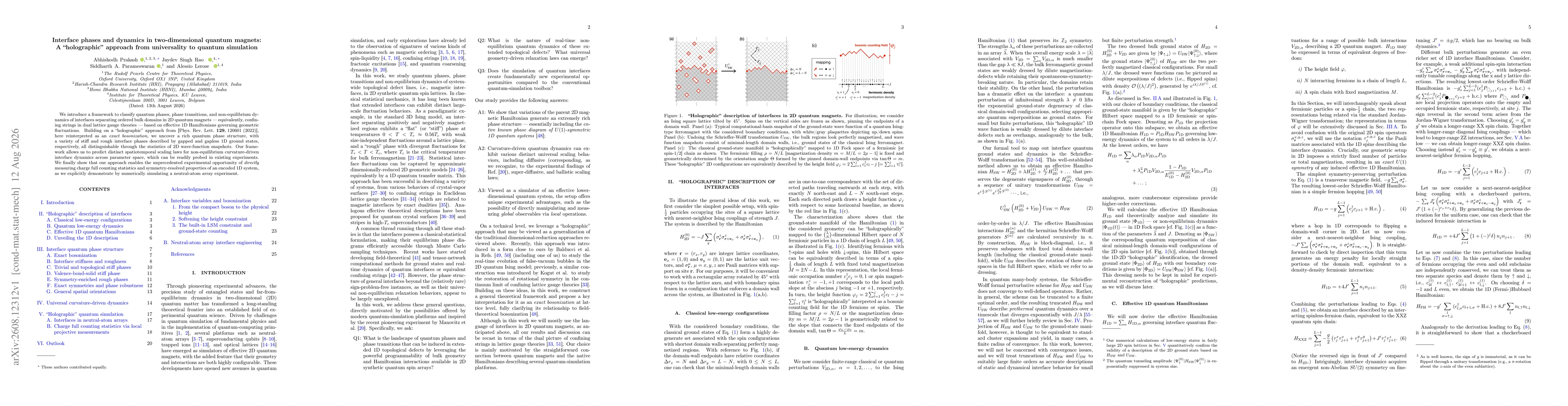 Thumbnail for Interface phases and dynamics in two-dimensional quantum magnets: A "holographic" approach from universality to quantum simulation