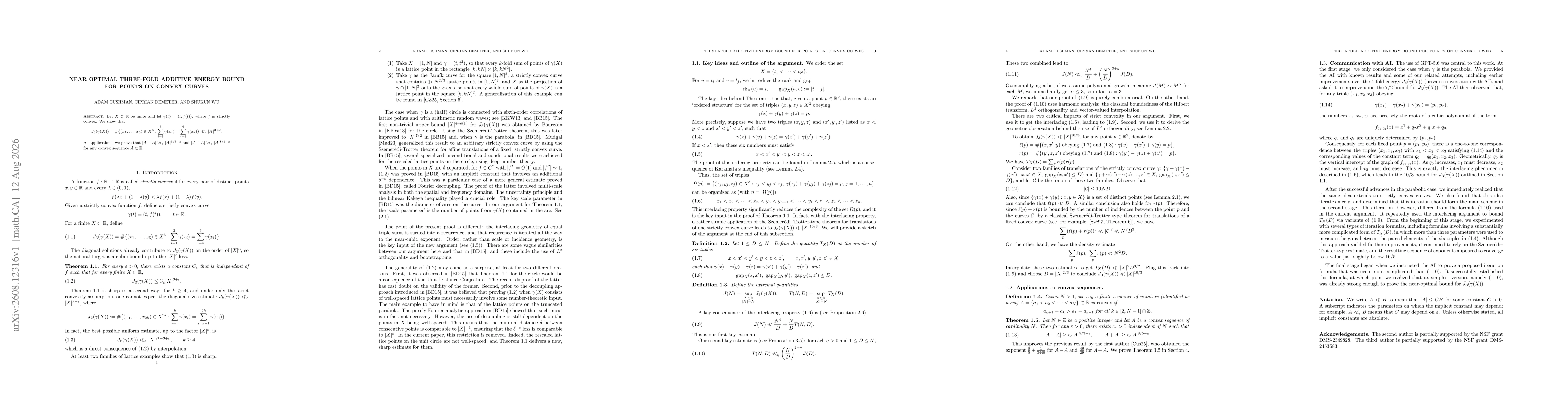 Thumbnail for Near optimal three-fold additive energy bound for points on convex curves