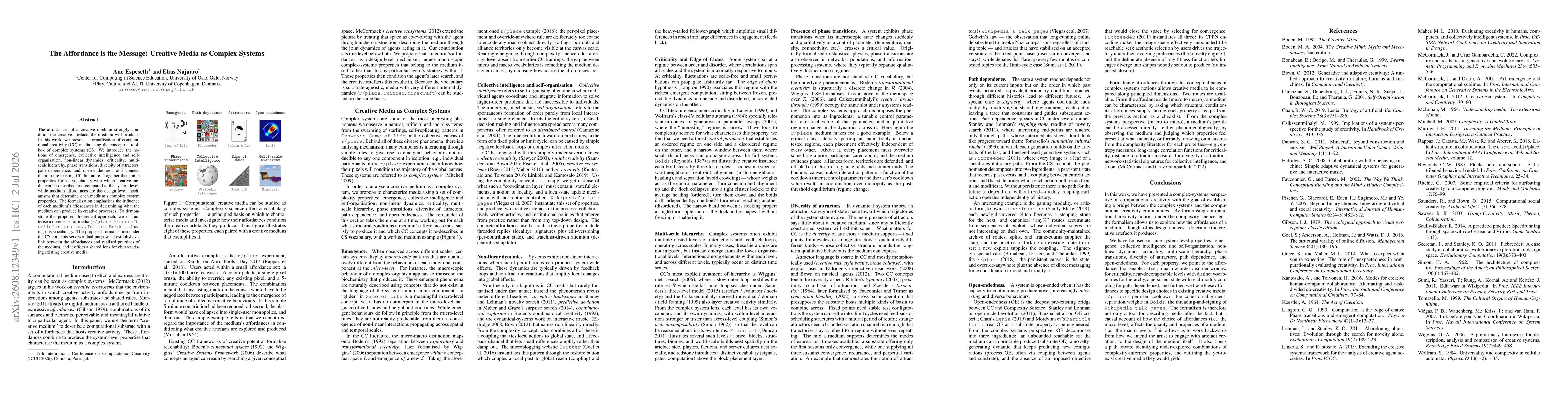 Thumbnail for The Affordance is the Message: Creative Media as Complex Systems