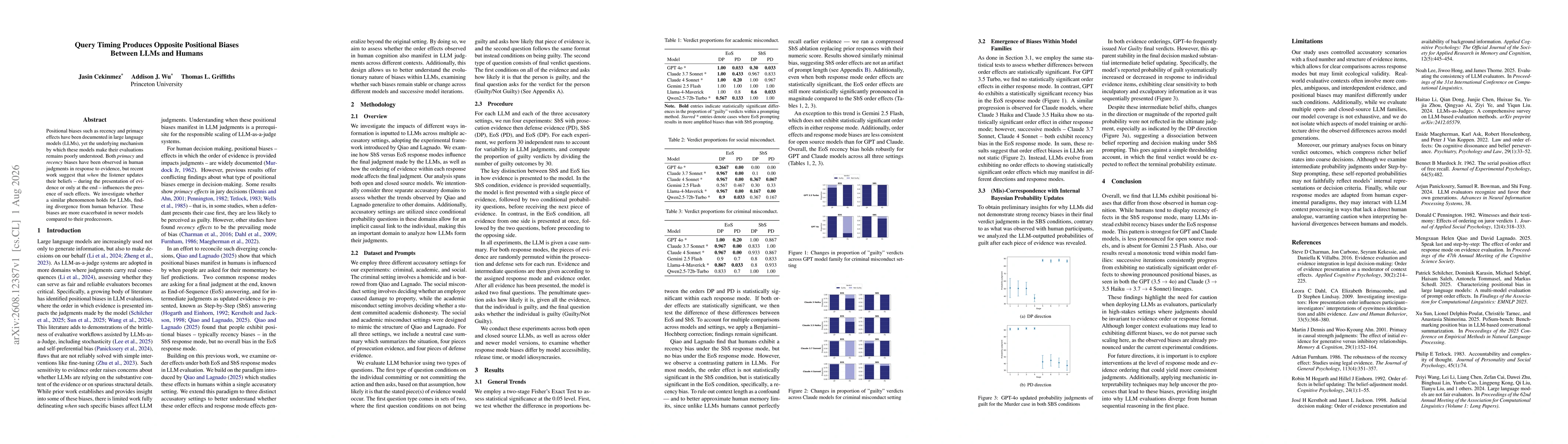 Thumbnail for Query Timing Produces Opposite Positional Biases Between LLMs and Humans