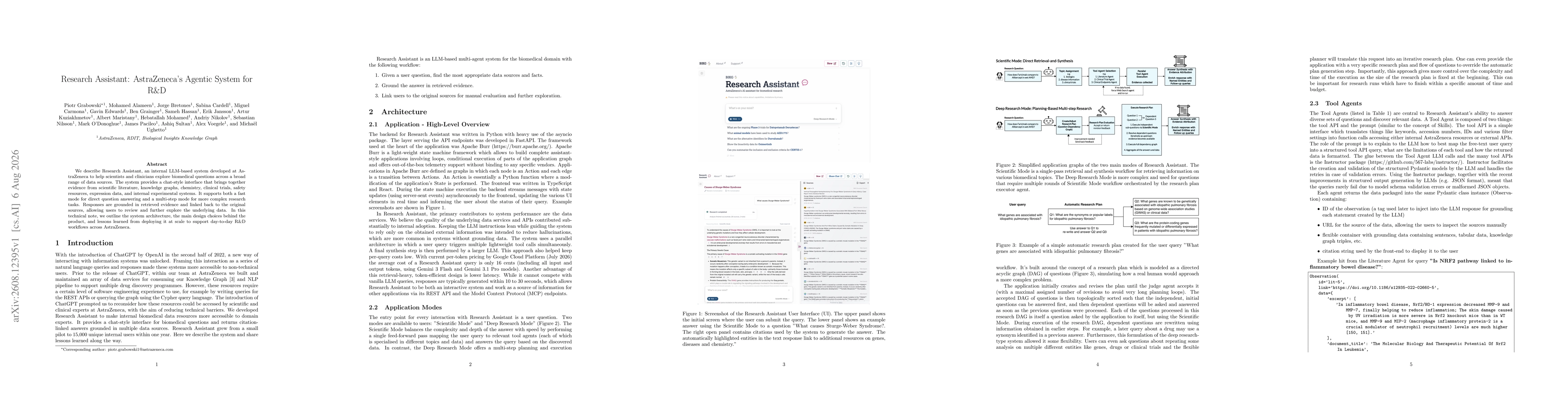 Thumbnail for Research Assistant: AstraZeneca's Agentic System for R&D