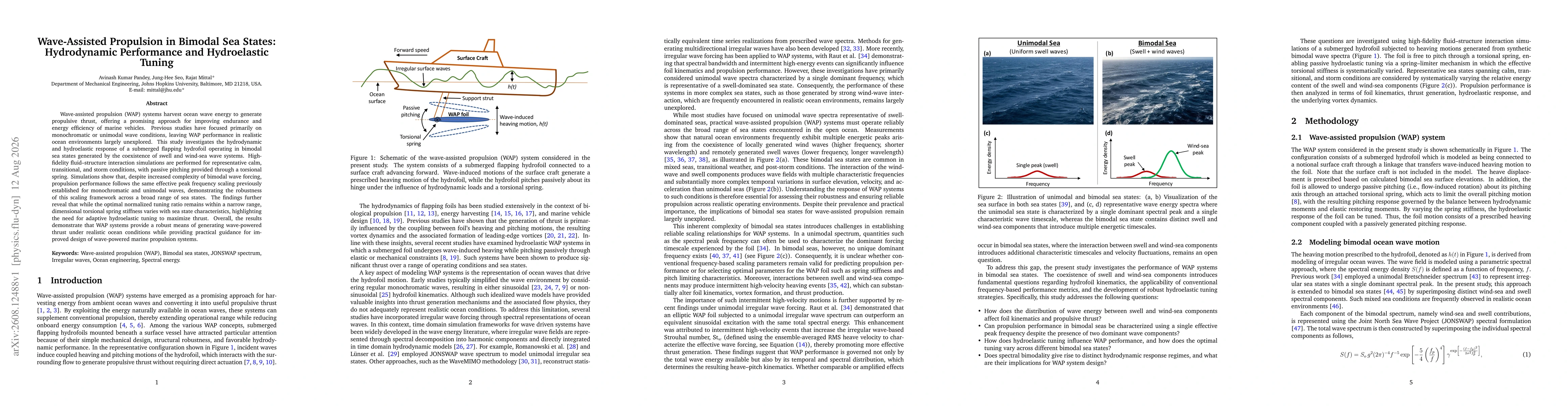 Thumbnail for Wave-Assisted Propulsion in Bimodal Sea States: Hydrodynamic Performance and Hydroelastic Tuning