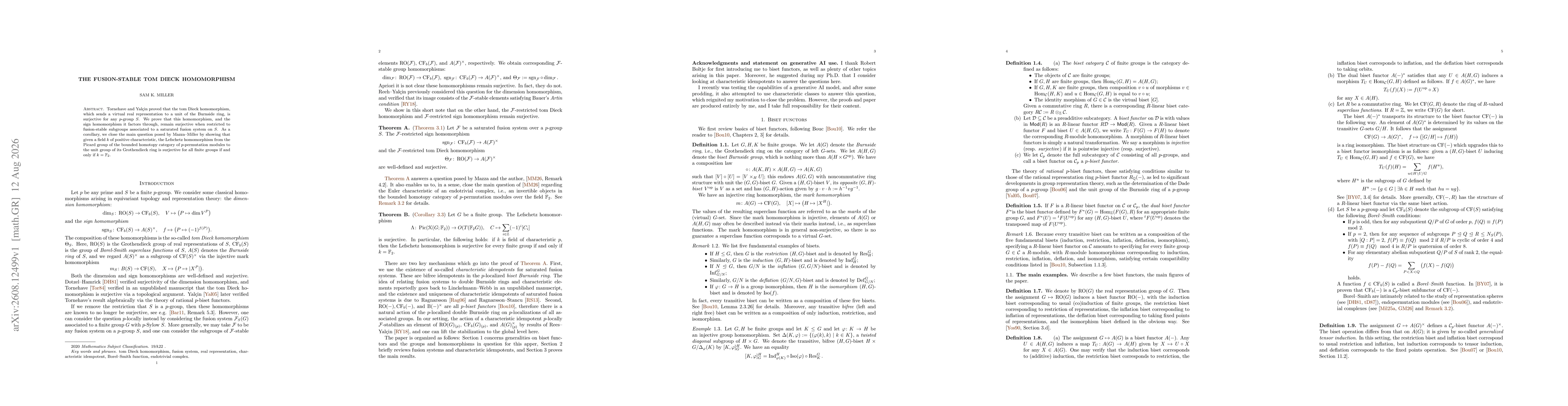 Thumbnail for The fusion-stable tom Dieck homomorphism