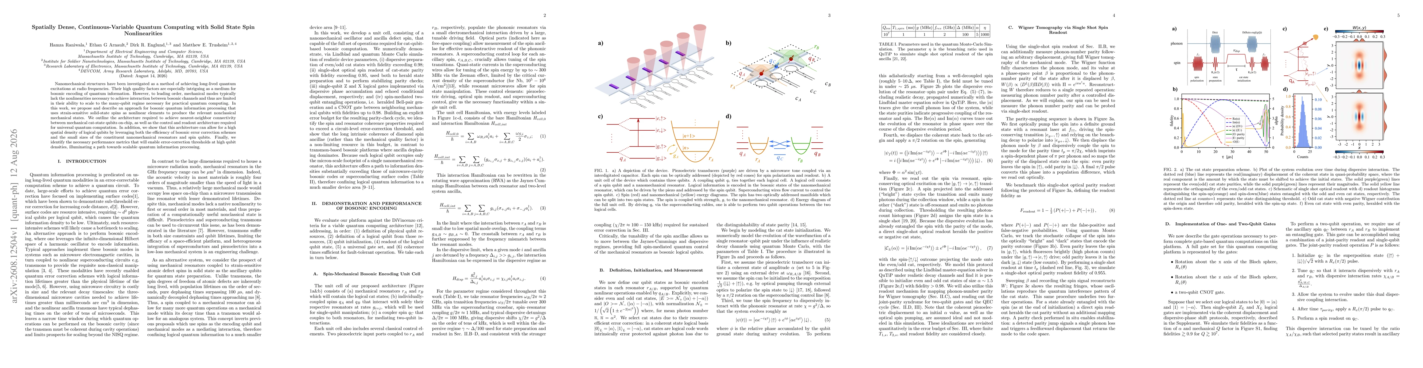 Thumbnail for Spatially Dense, Continuous-Variable Quantum Computing with Solid State Spin Nonlinearities