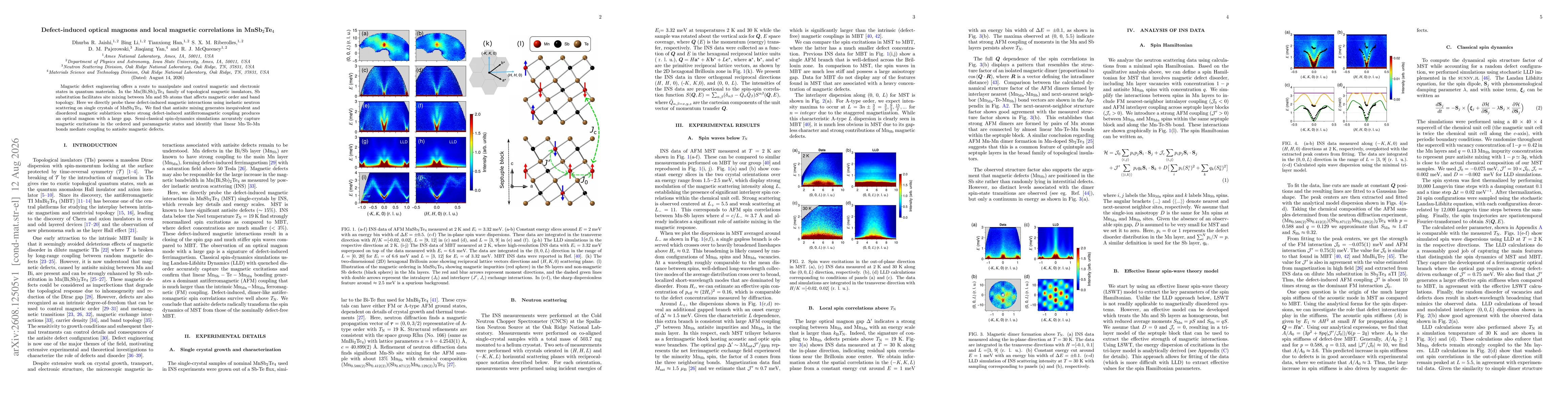 Thumbnail for Defect-induced optical magnons and local magnetic correlations in MnSb2Te4