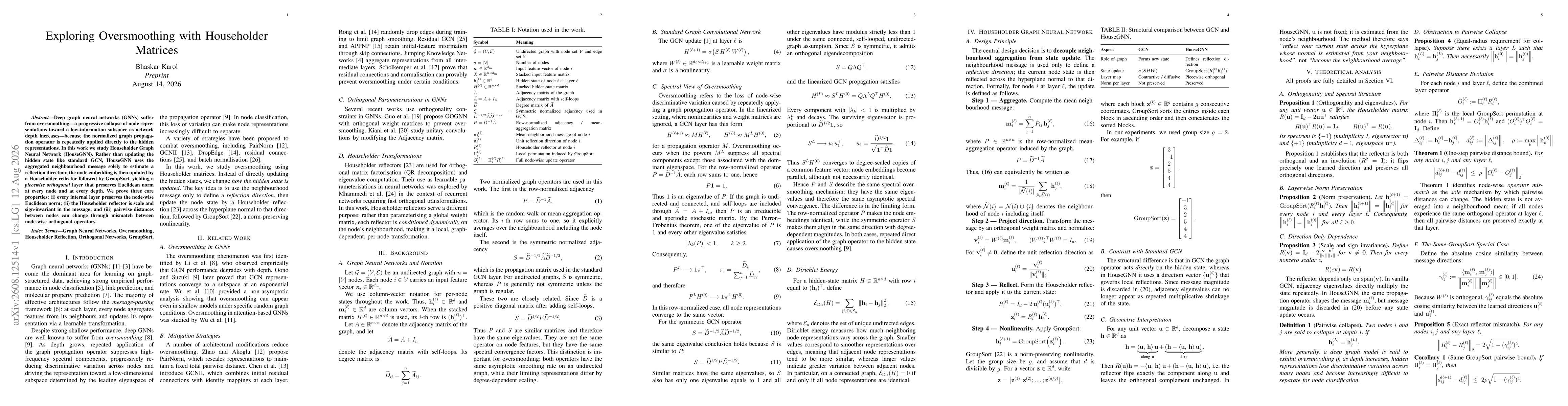 Thumbnail for Exploring Oversmoothing with Householder Matrices