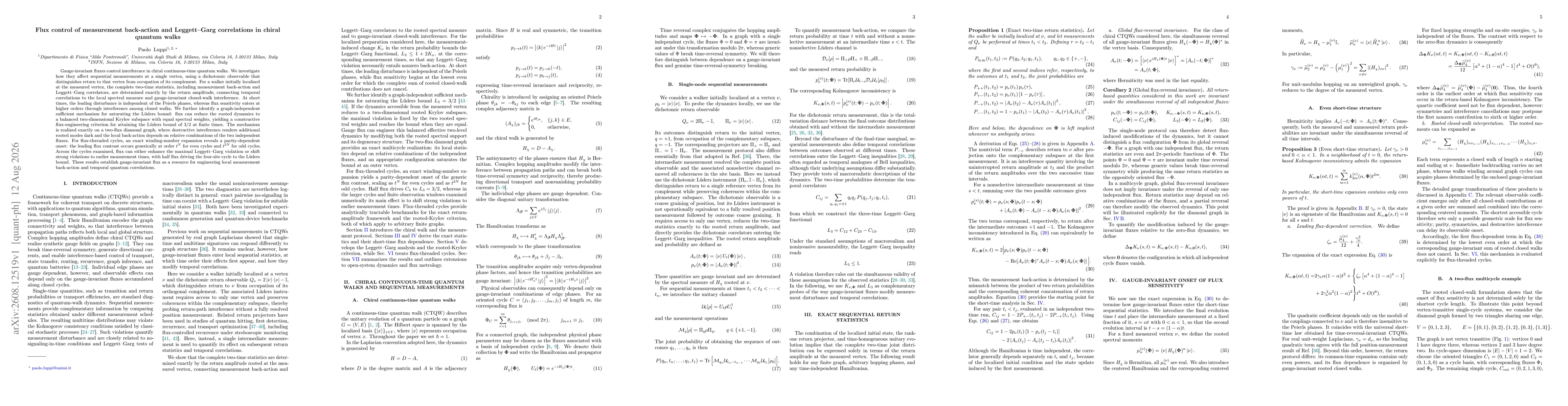 Thumbnail for Flux control of measurement back-action and Leggett-Garg correlations in chiral quantum walks