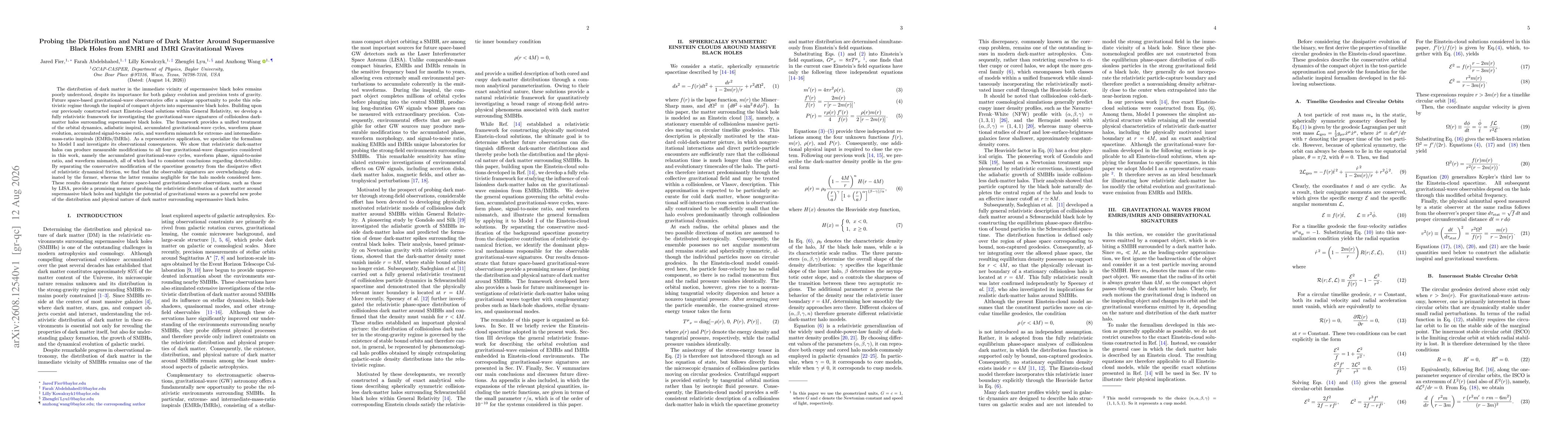 Thumbnail for Probing the Distribution and Nature of Dark Matter Around Supermassive Black Holes from EMRI and IMRI Gravitational Waves