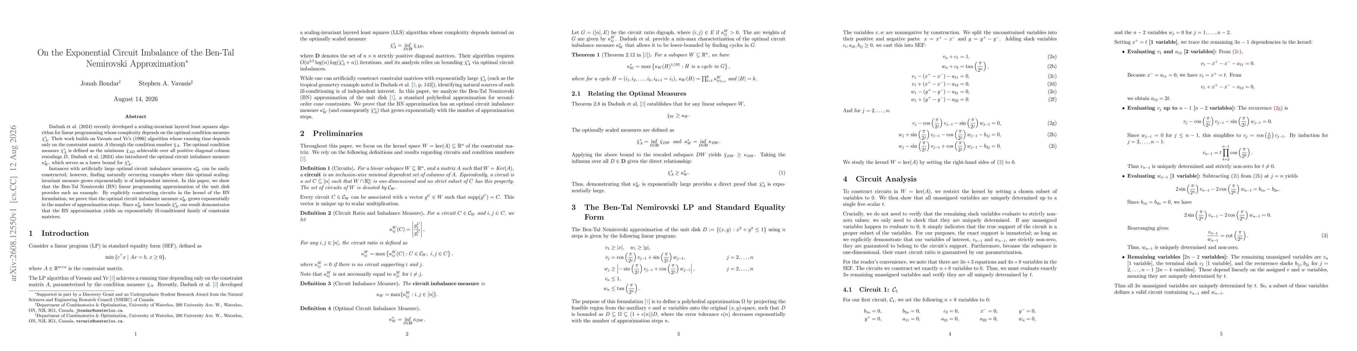 Thumbnail for On the Exponential Circuit Imbalance of the Ben-Tal Nemirovski Approximation